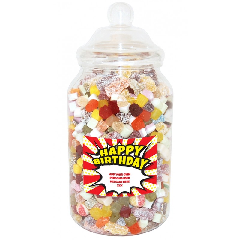 Personalised Birthday Burst Giant Sweet Jar