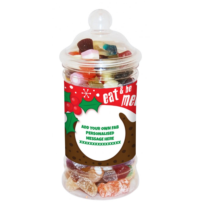 Personalised Be Merry Sweet Jar