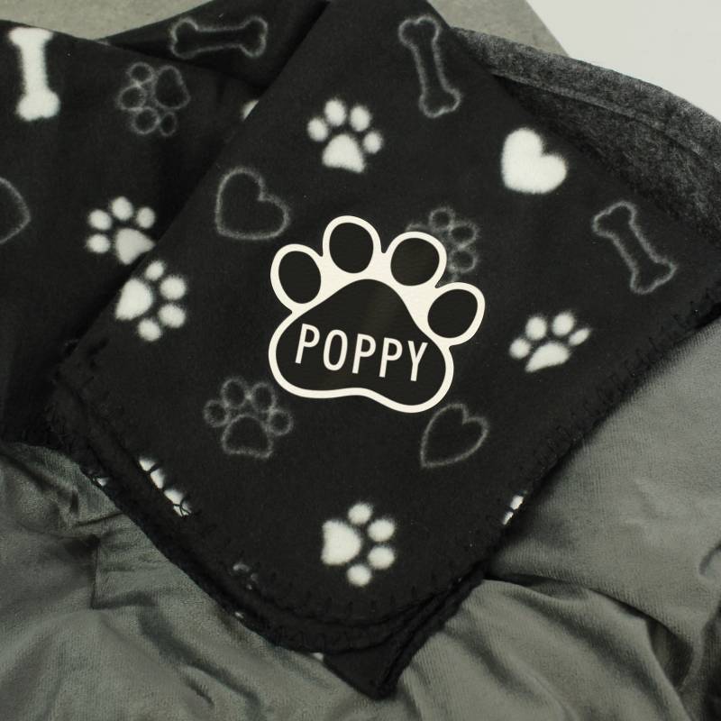 Personalised Dog Paw Fleece Blanket