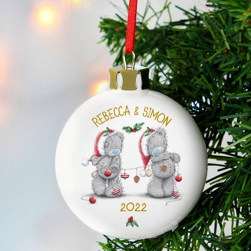 Personalised Me to You Christmas Couple's Bauble