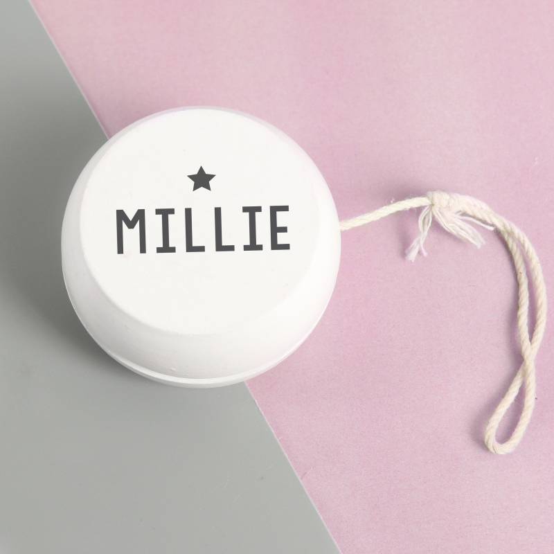 Personalised Grey Star White Yoyo