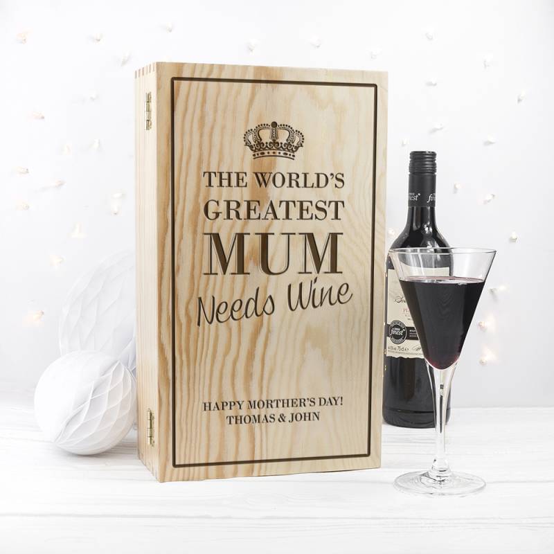 Personalised World's Greatest Mum Wine Box